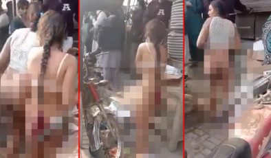 Pakistan’da hırsızlık yaptığı iddia edilen 4 kadın sokak ortasında çırılçıplak soyularak dövüldü