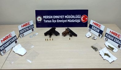 Son dakika haberleri… Tarsus’taki uygulamalarda el bombası ve uçaksavar fişeği ele geçirildi